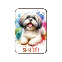 Kutyás fa hűtőmágnes, Shih-Tzu