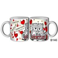 Szerelmes bögre, plüss macik, nagyon imádlak, szeretlek