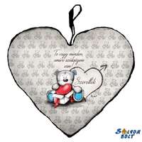 Szív alakú párna, Te vagy minden, szeretlek, maci szívvel