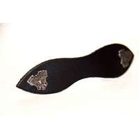 Bőr hajcsat fém v-blokk dísszel