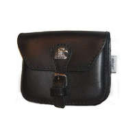 Sas dísszel bőr övtáska, fekvő