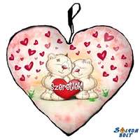 Szív alakú párna, Pimi maci pár, szeretlek