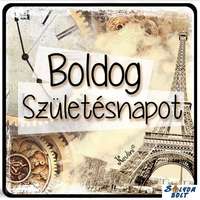 Születésnapi hűtőmágnes, Boldog születésnapot, Párizs