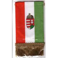 Autós zászló, 4 szögletű, címeres, rojtokkal