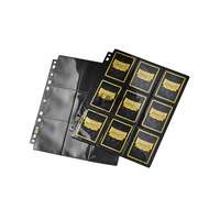  Dragon Shield 18 zsebes kártya tartó mappa lap - 11 lyukú, oldaltöltésű /db - fekete, fényes (db)