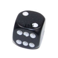 Chessex Chessex Opaque D6 Dice 12 mm Black/White - Fekete/Fehér dobókocka (db)