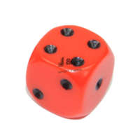 Chessex Chessex Opaque D6 Dice 12 mm Orange/Black - Narancssárga/Fekete dobókocka (db)