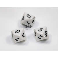 Chessex Chessex D10 Opaque Polyhedral White/Black - Fehér/Fekete D10 dobókocka (db)