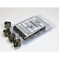 Chessex Chessex D10 Opaque Polyhedral Black/Gold - Fekete/Arany doboz (10db kocka) - D10 dobókocka