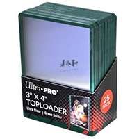 Ultra Pro Ultra Pro kemény tok toploader 3" x 4" Standard színtelen zöld kerettel 35pt - doboz (25 db)