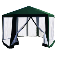 Tempo Kondela Kerti pavilon sátor, 3,9x2,5x3,9m, zöld/fehér, RINGE TYP 1+6 oldal