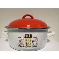 EMA-LION Bonyhádi Zománcáru Bonyhádi Alice "édes otthon" zománcozott lábas + fedő 16 cm