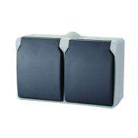 AQUATOP 2 férőhelyes dugalj, IP54, szürke (9872H)