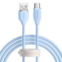 Baseus Baseus Jelly Cable USB-A apa - USB-C apa 2.0 Adat és töltőkábel, Kék (1.2m) (CAGD010003)