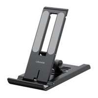 Usams USAMS asztali tartó (univerzális, műanyag, csúszásgátló, állítható, hordozható, 4.7-12" méret) FEKET