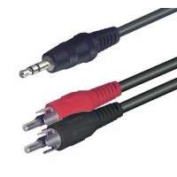  Audió kábel, 3,5 mm sztereó dugó-2 RCA dugó 1,5 m (A 49X)