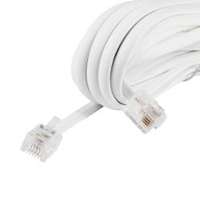 Telefoncsatlakozó kábel, 6P4C, dugó-dugó, 5m (T 5-5/WH)