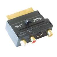 Videó átalakító, 21 pólusó SCART dugó-3xRCA aljza+SVHS aljzat V 50SX