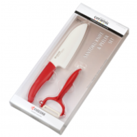 Kyocera Kyocera kerámia kés készlet, Santoku + hámozó "Y" piros (FK-140WHCP10RDS)