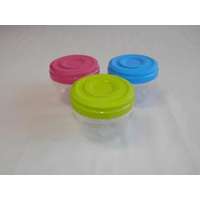 Hengeres, műanyag tárolódoboz 570 ml vegyes színben 3 db-os (413881)