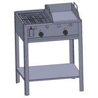 Gáz-Grill Kétégős álló kombi készülék grillbetéttel, lapsütővel, Földgáz üzemű (BGT-2.1 GLS)