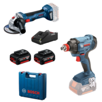 Bosch Bosch GDX 180-LI akkus ütvecsavarozó + GWS 180-LI akkus sarokcsiszoló + 2 x 4,0 Ah-s akkumulátor kof