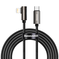 Baseus Baseus Legend Series USB-C és Lightning derékszögű kábel, PD, 20 W, 1 m, fekete (CATLCS-01)