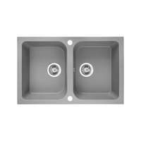 Laveo Laveo Celia 80, 760 x 480 mm szürke színű 2 medencés gránit mosogatótálca