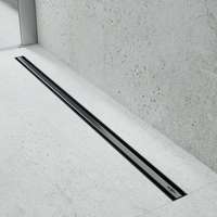 HD Mexen Flat Slim Black 80 cm hosszú ultravékony rozsdamentes acél komplett fekete zuhanyfolyóka