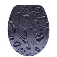 Panitalia Lecsapódásgátlós duroplast WC ülőke esőcseppes mintás, rozsdamentes fémzsanérral