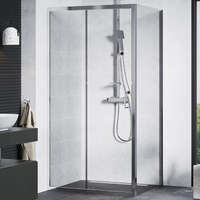 Homedepo Mexen Apia 120X80 cm aszimmetrikus szögletes tolóajtós zuhanykabin 5 mm vastag vízlepergető biztonsági üveggel, krómozott elemekkel, 190 cm magas