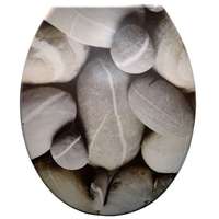 Panitalia Lecsapódásgátlós duroplast WC ülőke Kavics mintás mintás, rozsdamentes fémzsanérral