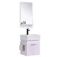 Homedepo Capri White 45 komplett fürdőszoba bútor fali mosdószekrénnyel, kerámia mosdóval és tükörrel