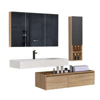 Homedepo Toronto 120 Exclusive komplett fürdőszoba bútor szett mosdószekrénnyel márványmintás mosdópulttal, tükrös szekrénnyel, szekrénnyel