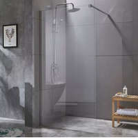 Diplon Diplon Walk-in 90 cm széles zuhanyfal króm kerettel, 8 mm edzett áttetsző üveggel, 195 cm magas