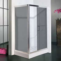 Diplon Diplon 120x80 cm aszimmetrikus szögletes tolóajtós zuhanykabin, 5 mm edzett szürke üveggel, 190 cm magas