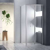 Diplon Diplon 80x80 cm szögletes harmonika ajtós zuhanykabin, 6 mm edzett üveggel, 185 cm magas