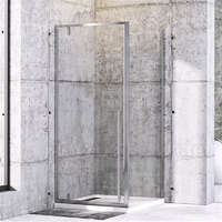 Diplon Quadro 90x90 cm szögletes fix és nyílóajtós zuhanykabin 6 mm vastag biztonsági üveggel, 195 cm magas