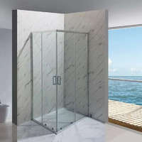 Diplon Diplon 100x80 cm aszimmetrikus szögletes két tolóajtós zuhanykabin, 5 mm edzett üveggel, 190 cm magas