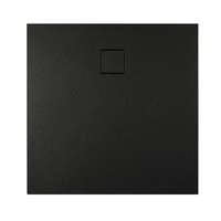 Diplon Diplon BST8301, Kő textúrájú 90x90 cm zuhanytálca, fekete színben lefolyóval 2,6 cm magas