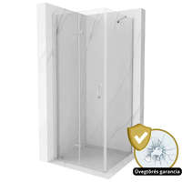 Homedepo Porto 100x100 cm szögletes összecsukható nyílóajtós zuhanykabin 6 mm vastag vízlepergető biztonsági üveggel, króm