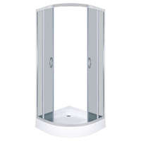 Kerra Intro 90x90 cm íves tolóajtós zuhanykabin 4 mm biztonsági üveggel, króm kerettel tálca nélkül, 200 cm magas