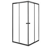 Kerra Olga Black 90x90 cm szögletes tolóajtós zuhanykabin 4 mm üveggel zuhanytálca nélkül, fekete