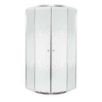 Kerra Pixel White 80x80 cm íves tolóajtós zuhanykabin 4 mm biztonsági üveggel tálca nélkül, króm kerettel, 183 cm magas