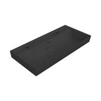 CeraStyle CeraStyle SHARP - MATT ANTRACIT - porcelán mosdókagyló 100 cm - DUPLA csaplyukas - 100 x 48 cm