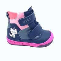 Asso Asso bőr kislány vízálló bakancs, cicás, Asso-TEX (20-24 méretben) L-TEX-008-17 (20)