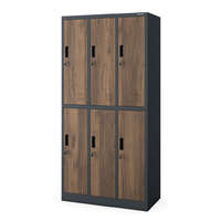 Jan Nowak® IGOR 1344 | Fém öltözőszekrény antracit/dió 6 rekeszes – lapraszerelt