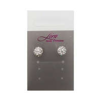 Kristályos fülbevaló, közepes, fehér (8 mm)