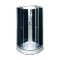 Aqualife Hátfalas zuhanykabin 90x90x195cm íves, fekete, Opal 508C Aqualife