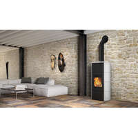 Edilkamin Flamma 14cs vízteres fatüzelésű kályha, zárt rendszerre, fehér, 14kW